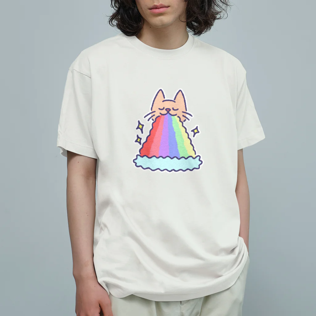 サメ わりとおもいのゆめかわゲボゲボにゃんこ Organic Cotton T-Shirt