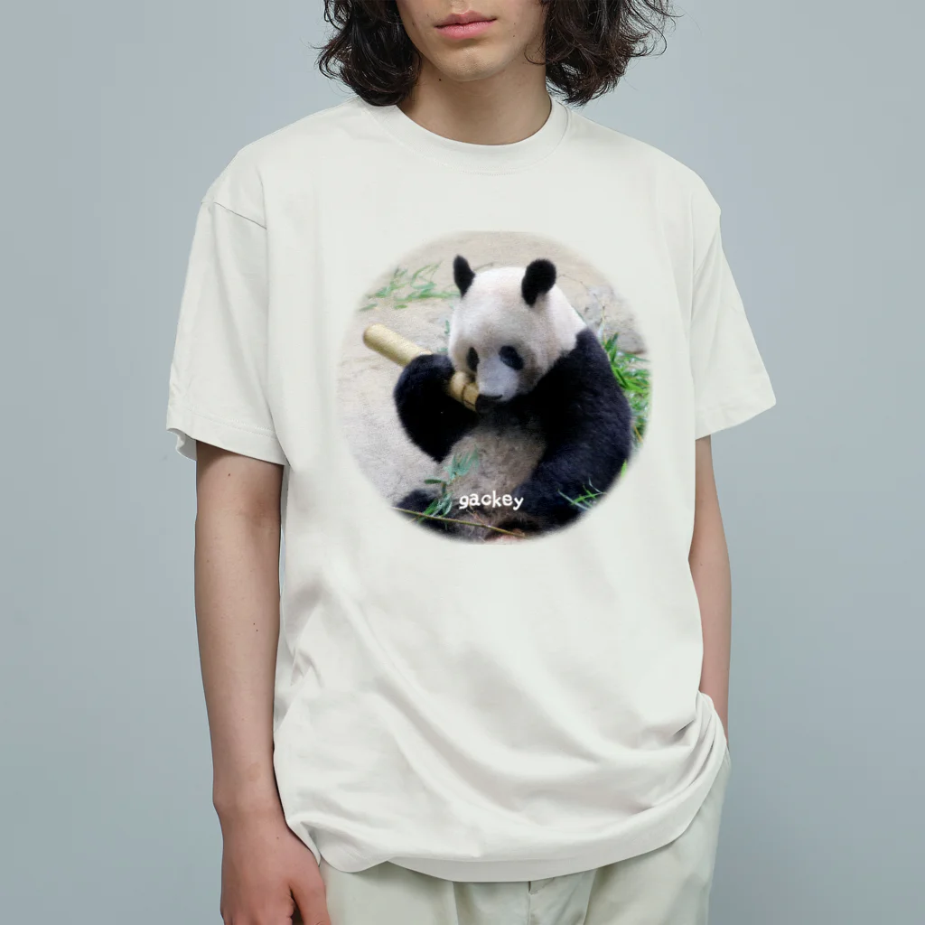 gackeyのもしもし PANDA オーガニックコットンTシャツ