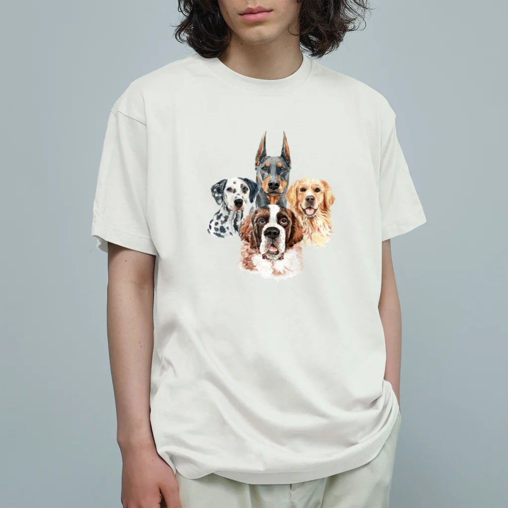 SANKAKU DESIGN STOREの賢くて優しい、大きい犬たち。 Organic Cotton T-Shirt