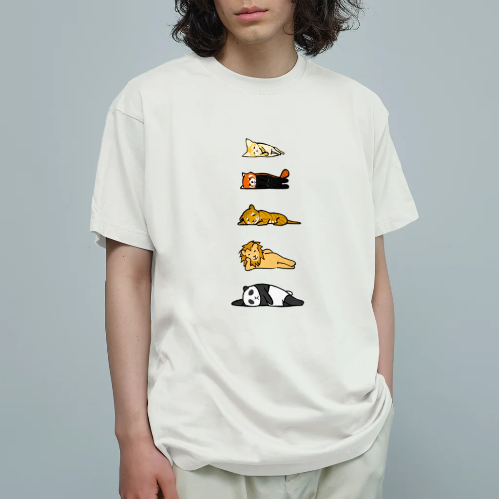 奇×屋の無気力な猫っぽい動物縦置き Organic Cotton T-Shirt