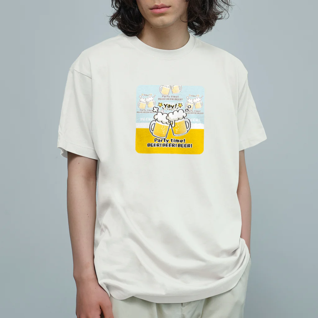 イラスト MONYAAT のBEER!BEER!BEER!*C オーガニックコットンTシャツ