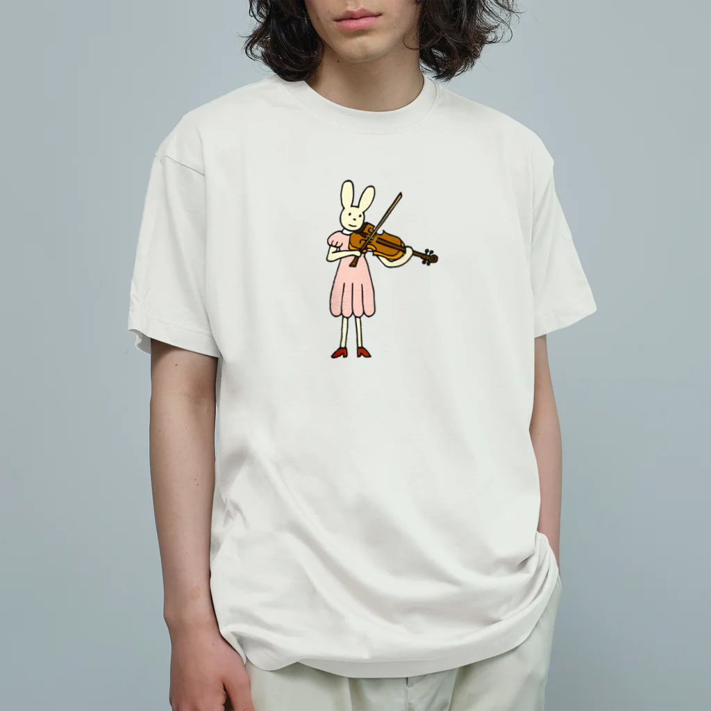 みずしまワークスのビオラうさぎさん Organic Cotton T-Shirt