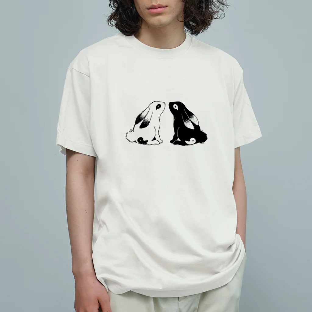 はらぺこCafeの勾玉うさぎさん／透過 オーガニックコットンTシャツ