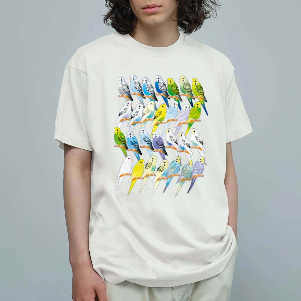 piyopiyobrandのセキセイインコいろいろ オーガニックコットンTシャツ