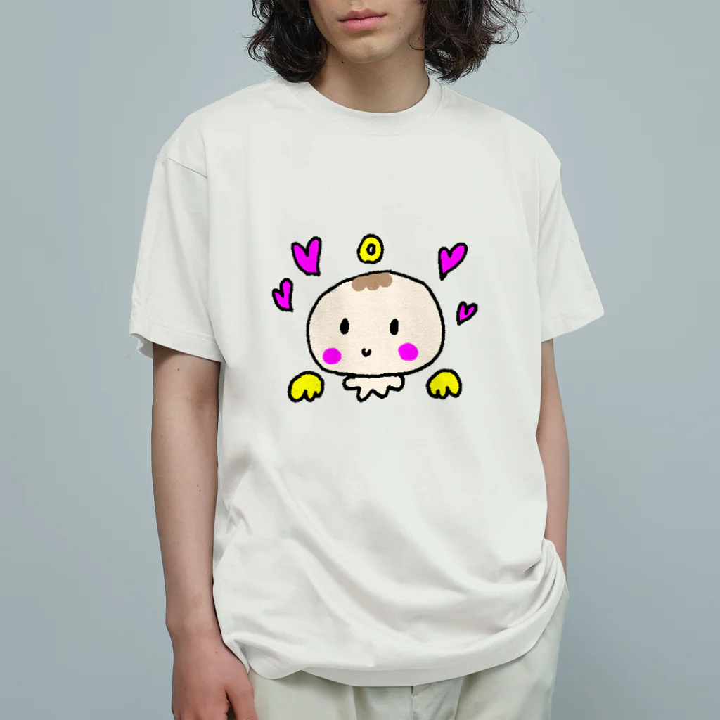 Yu-yuのゆるかわベビーの天使ちゃん オーガニックコットンTシャツ