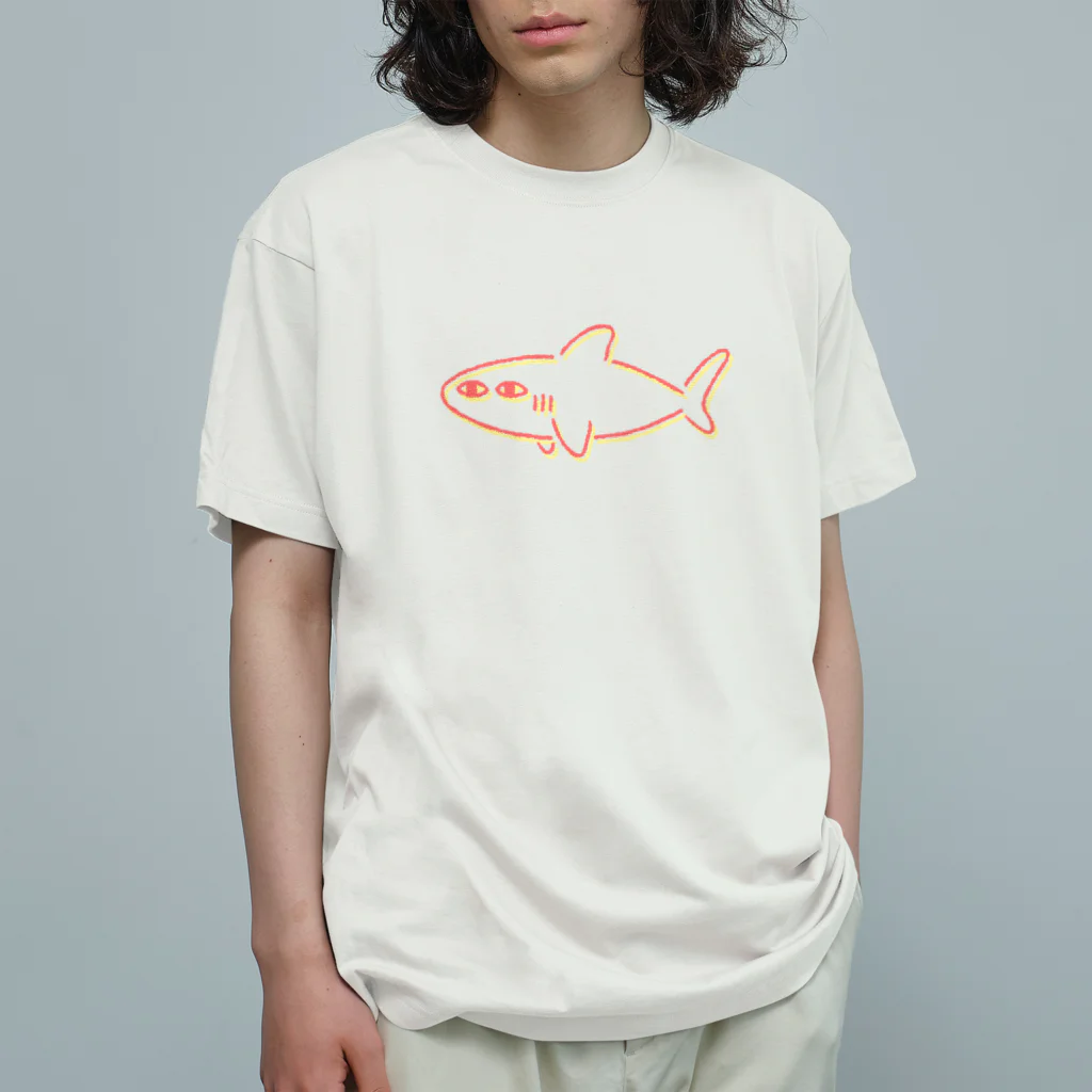サメ わりとおもいの目が据わったサメ オーガニックコットンTシャツ