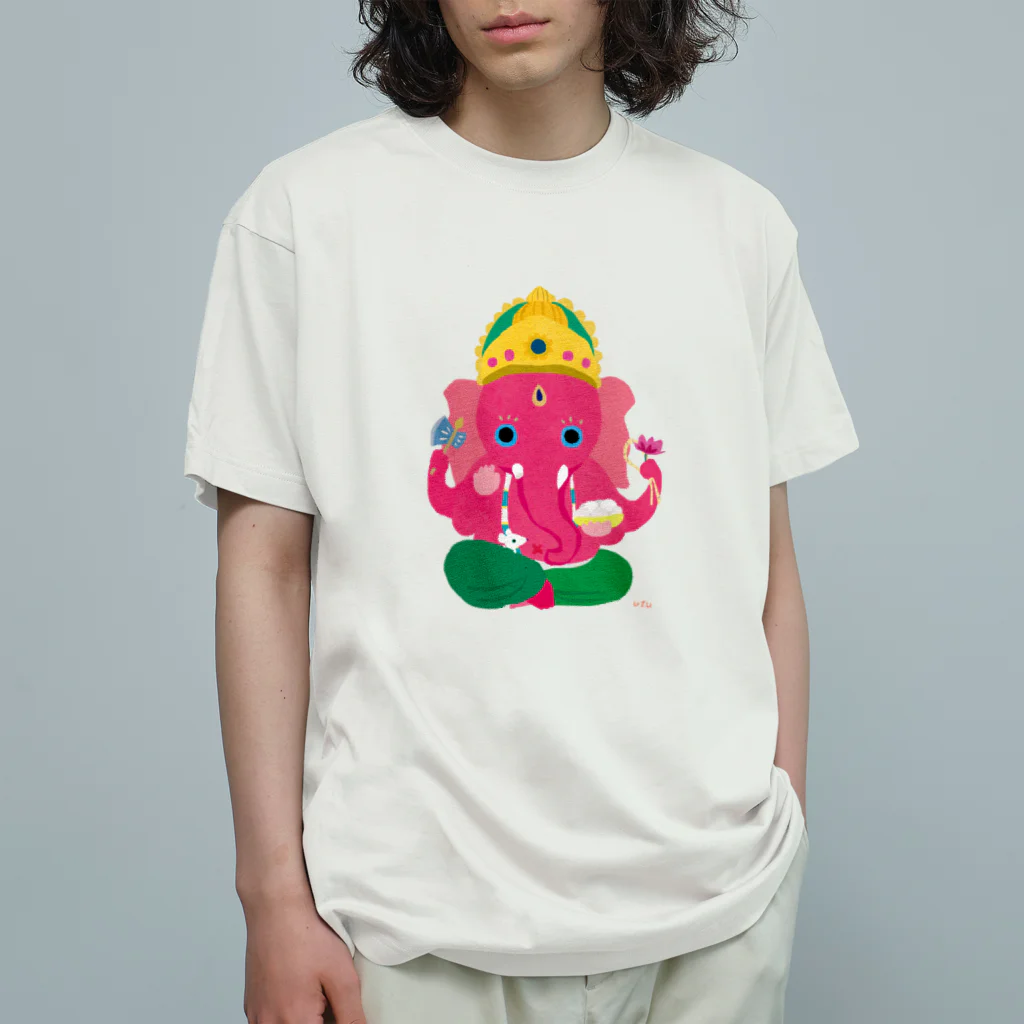 おばけ商店の神仏Tシャツ＜ガネーシャ＞ オーガニックコットンTシャツ