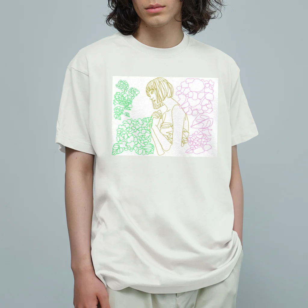 🧩ぇるもぁ_Gの紫陽花 オーガニックコットンTシャツ