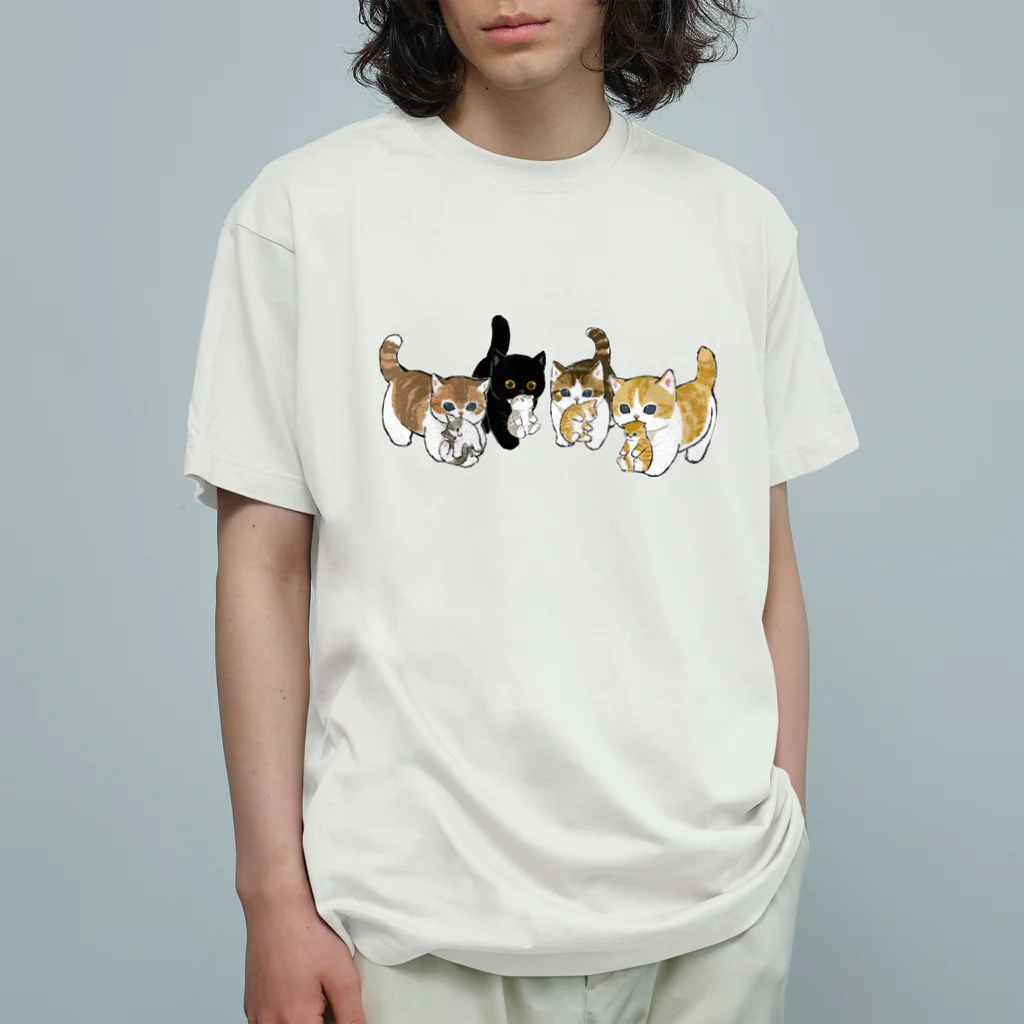 mofusandの新しい家族を紹介します オーガニックコットンTシャツ