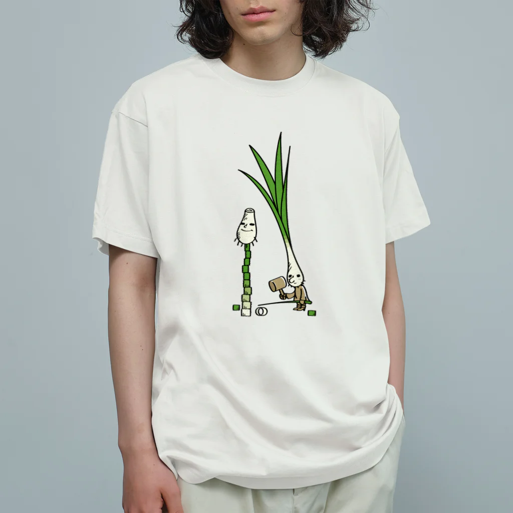 イラスト MONYAAT のワケギくんとコネギくん Organic Cotton T-Shirt