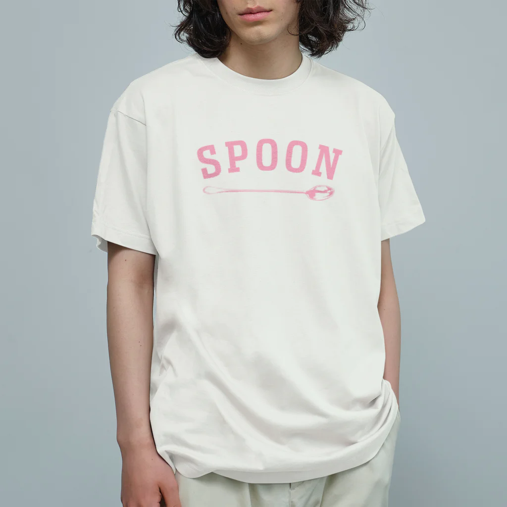 LONESOME TYPE ススのSPOON (PINK) オーガニックコットンTシャツ