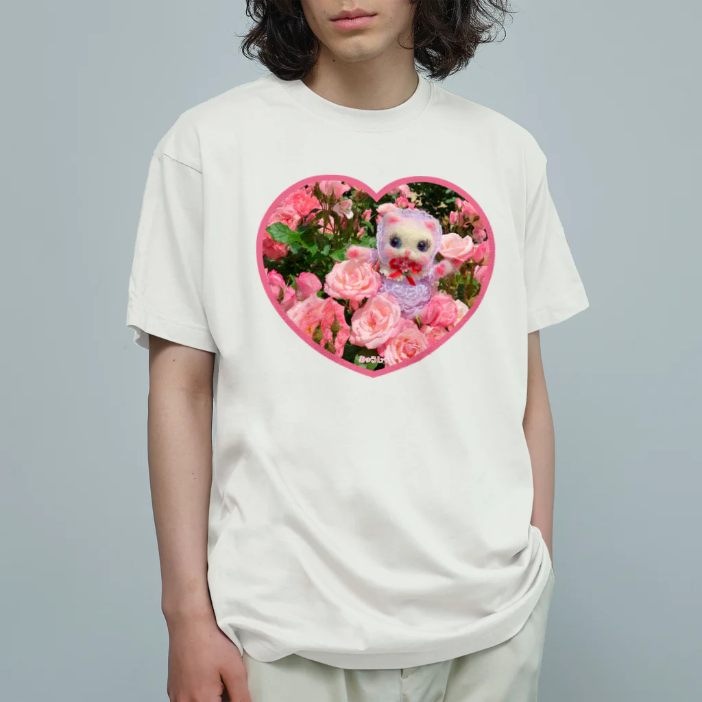 メルティカポエミュウの薔薇とベリー❤️ オーガニックコットンTシャツ