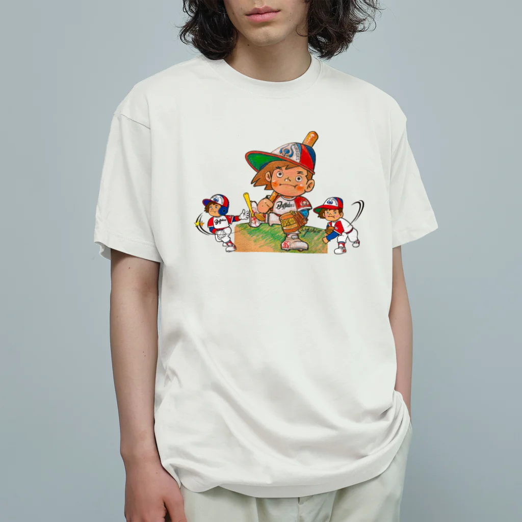 バッファ君  goods【近鉄バファローズ／1976-1996】のクレパス／バッファ君と・・・ オーガニックコットンTシャツ