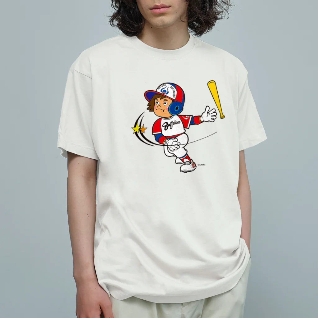 バッファ君  goods【近鉄バファローズ／1976-1996】のバファ君 【新】打撃ポーズ オーガニックコットンTシャツ