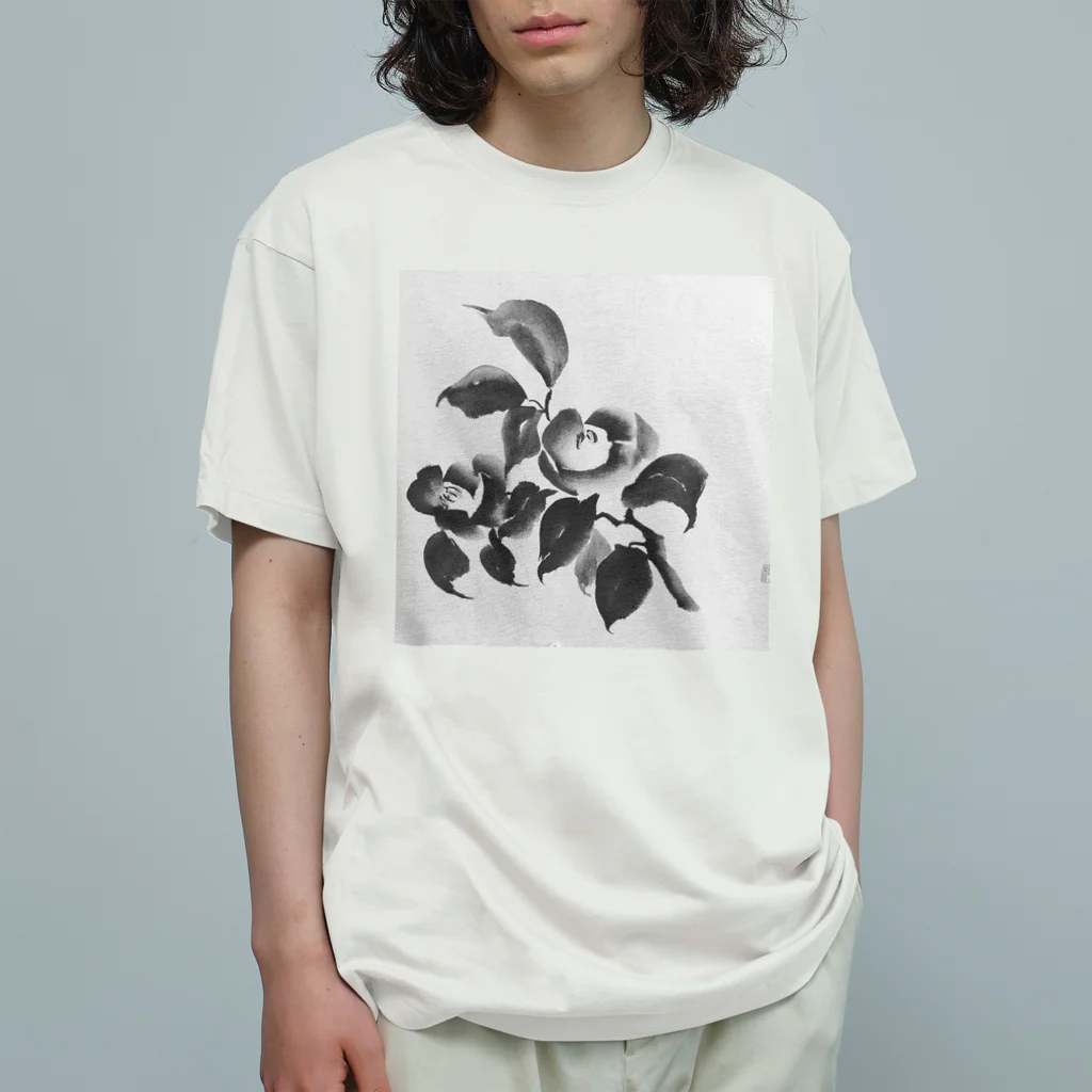 SUPER DEBRISの水墨画　椿 Organic Cotton T-Shirt