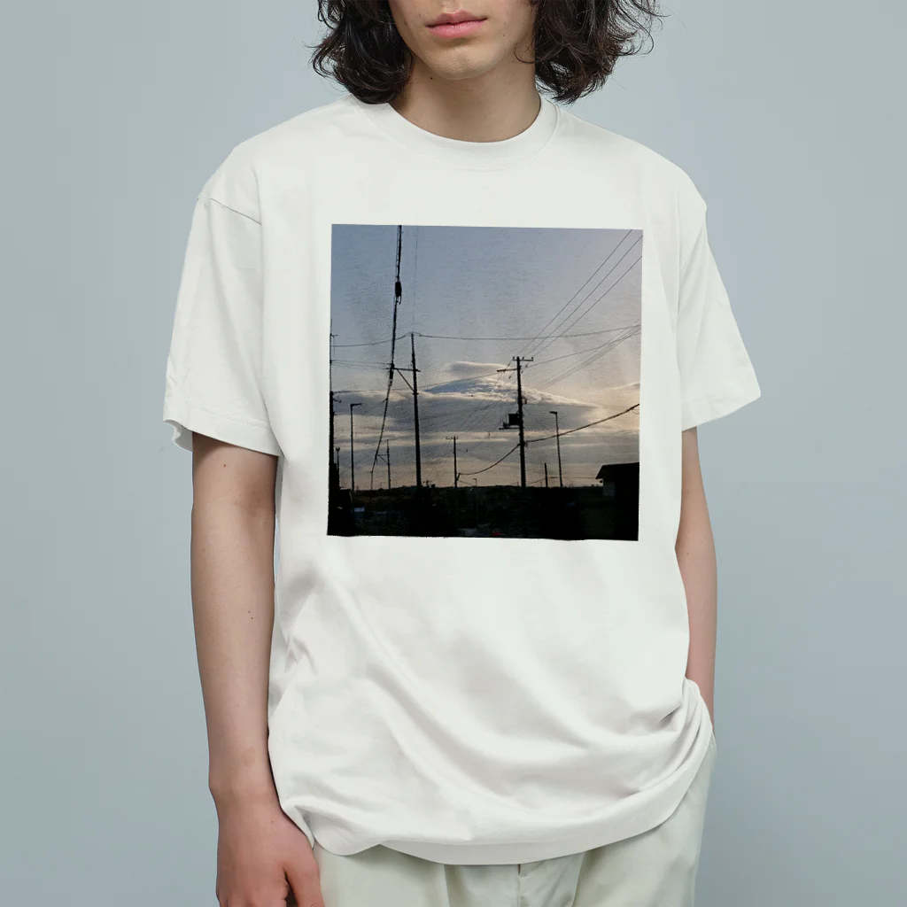 Rin'りんままの根室の富士山空 オーガニックコットンTシャツ