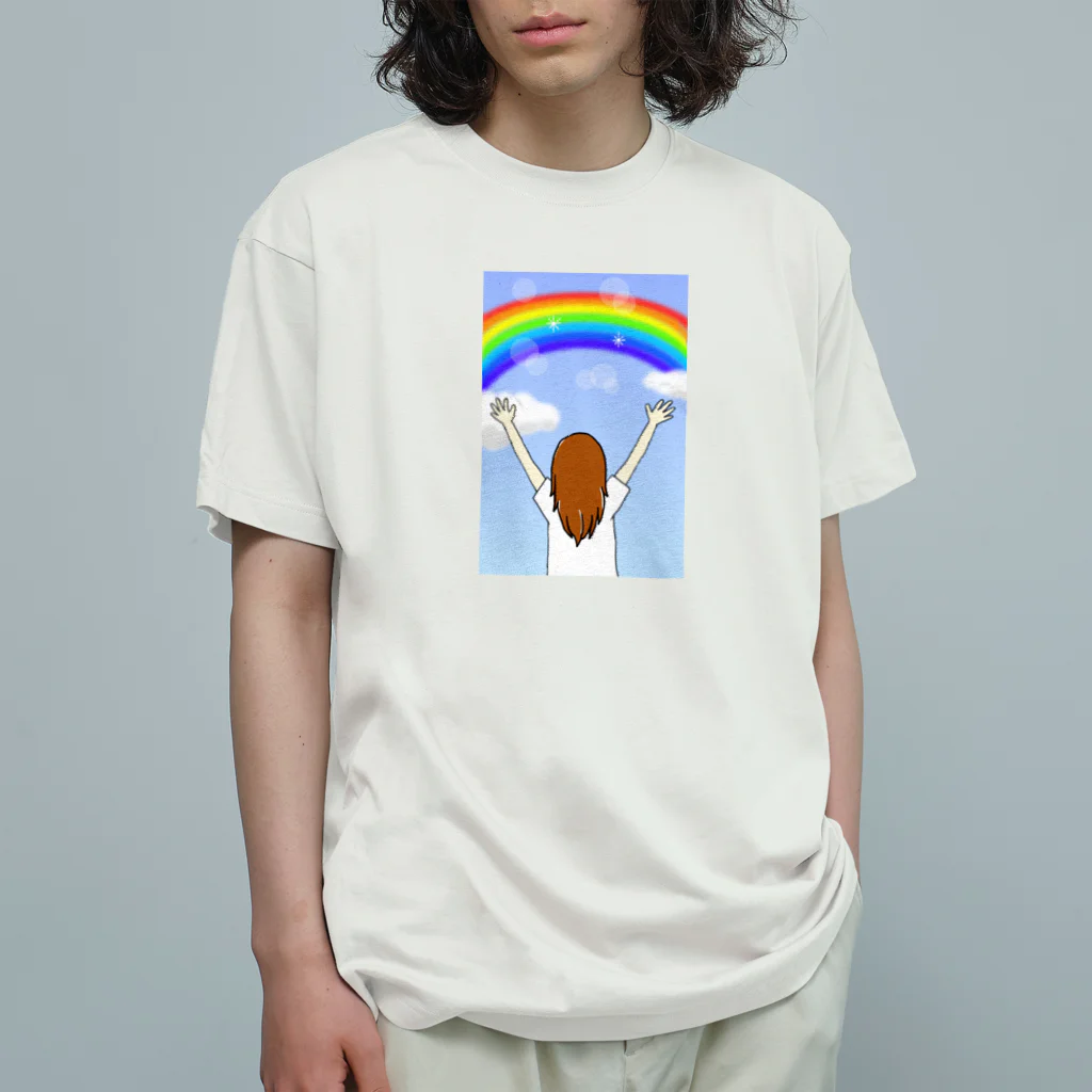 kinokonekoの雨上がりの空 オーガニックコットンTシャツ