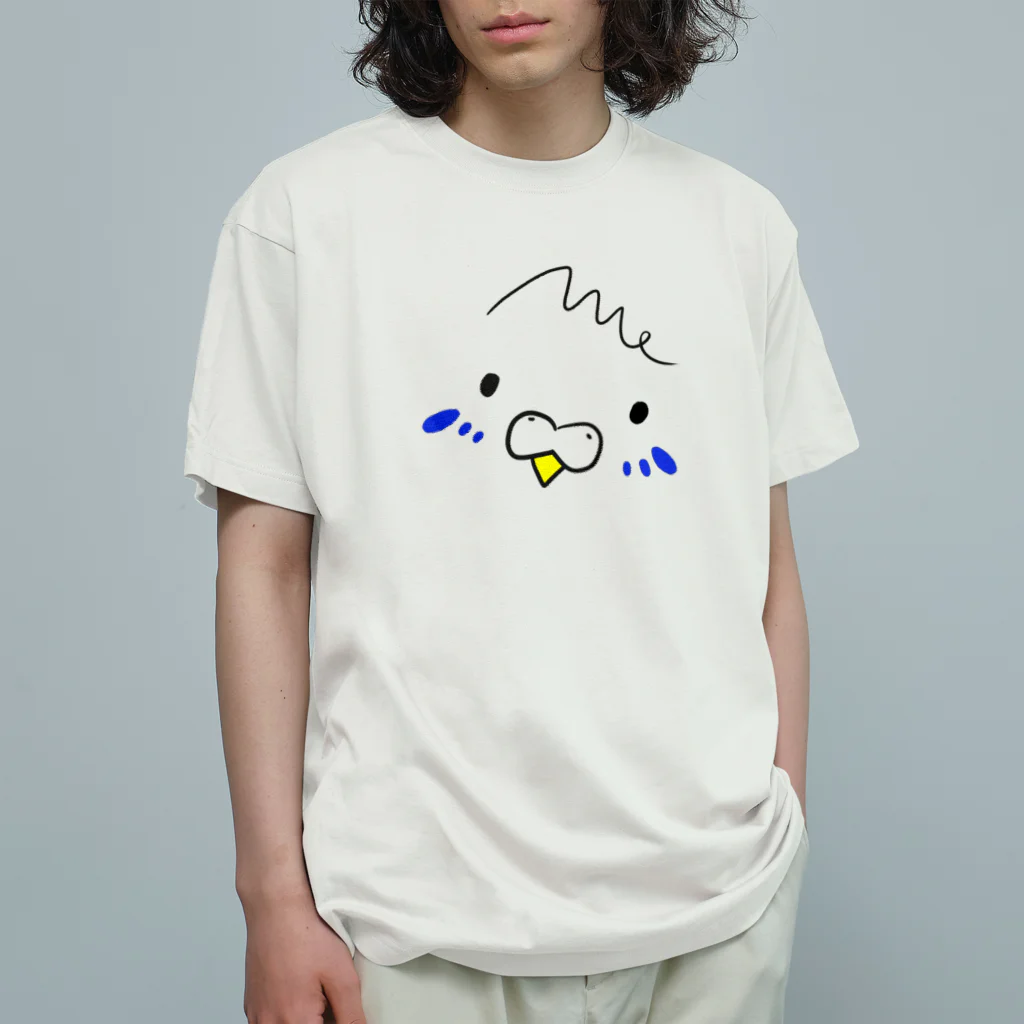 Atelier O Z U T Oの顔だけBigインコTシャツ オーガニックコットンTシャツ