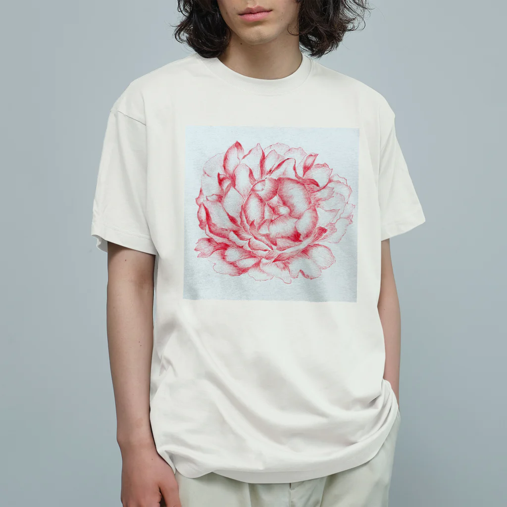 ピッチーの芍薬 peony オーガニックコットンTシャツ