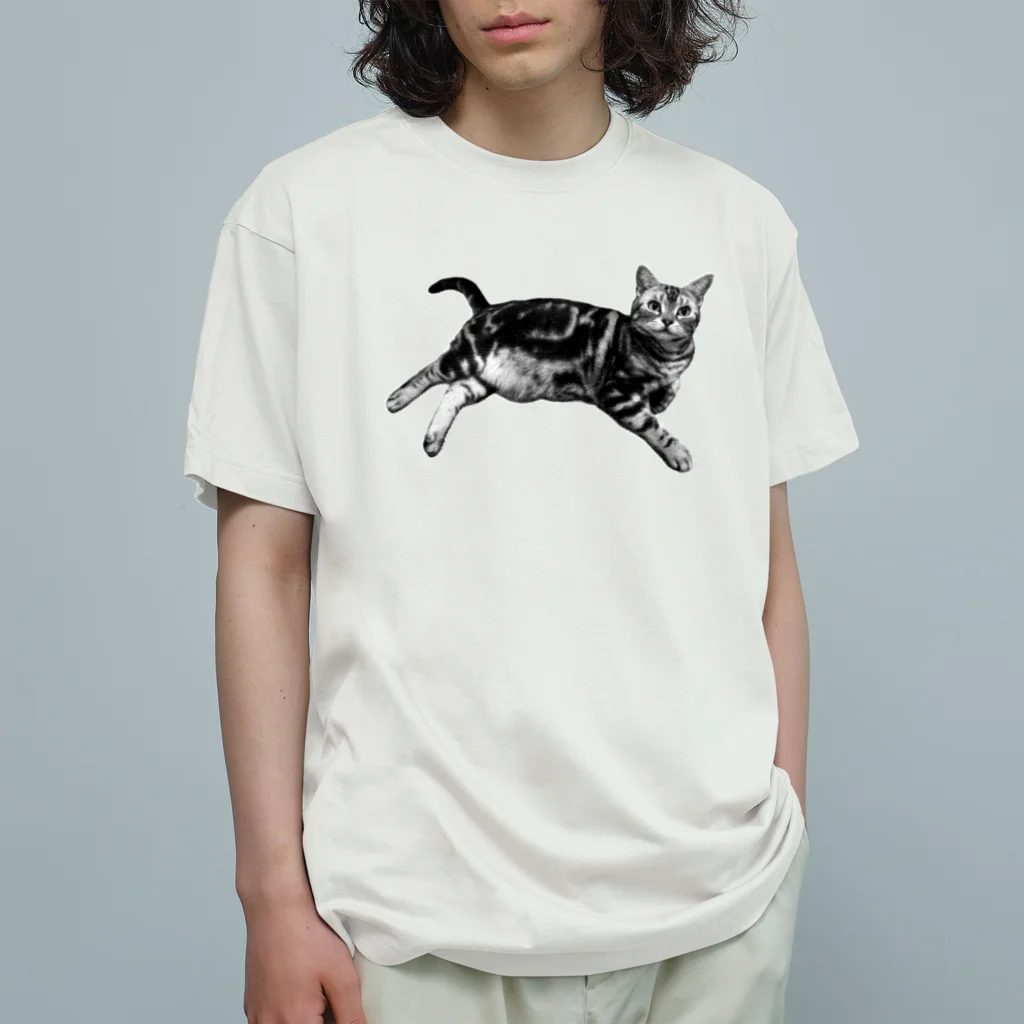 のじまちゃんねるのねこのマャーちゃん ごろり Organic Cotton T-Shirt