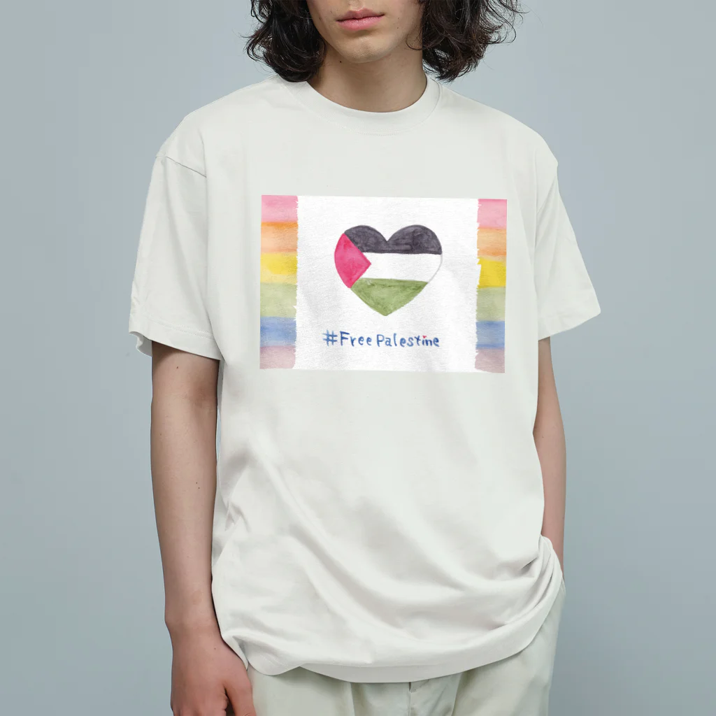 ❤kabotya❤のfreepalestine オーガニックコットンTシャツ