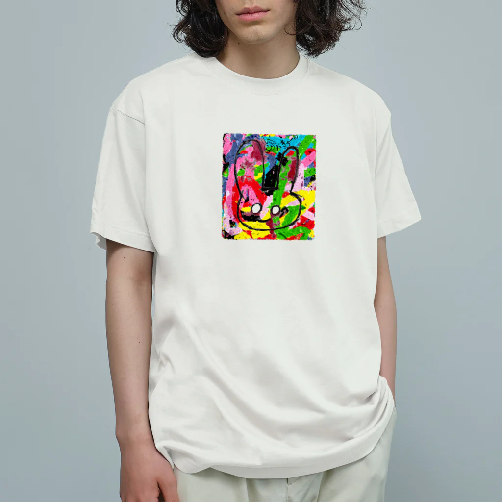 zombie6824のバきゅーんウサギ落書きバージョン オーガニックコットンTシャツ