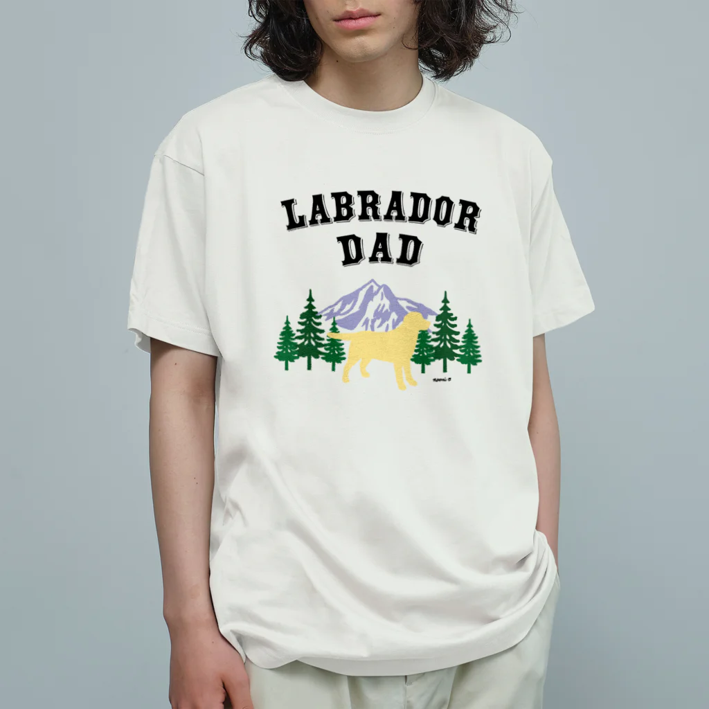 ハッピー・ラブラドールズのLabrador Dad イエローラブラドール オーガニックコットンTシャツ