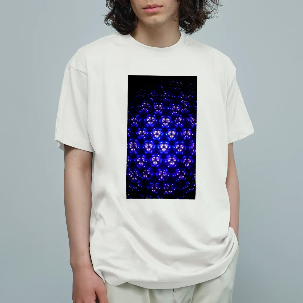 UNIVERSEの青幾何学 Organic Cotton T-Shirt