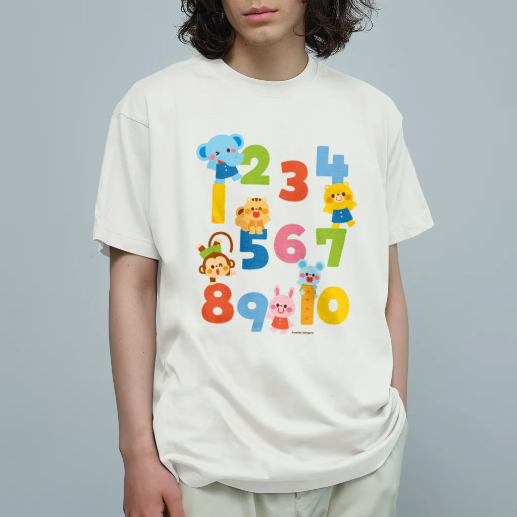 Illustrator イシグロフミカのすうじ オーガニックコットンTシャツ