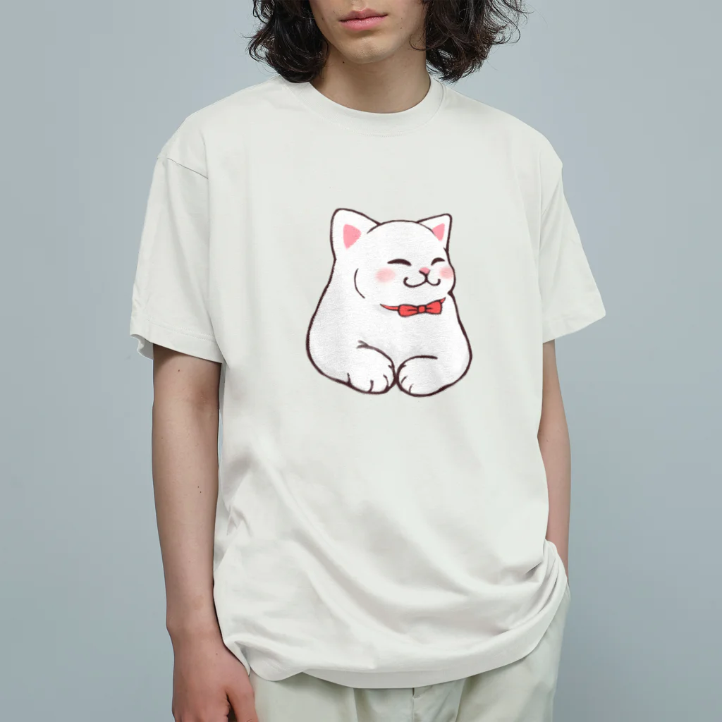 ふわにゃんshopのごきげんにゃんこ オーガニックコットンTシャツ