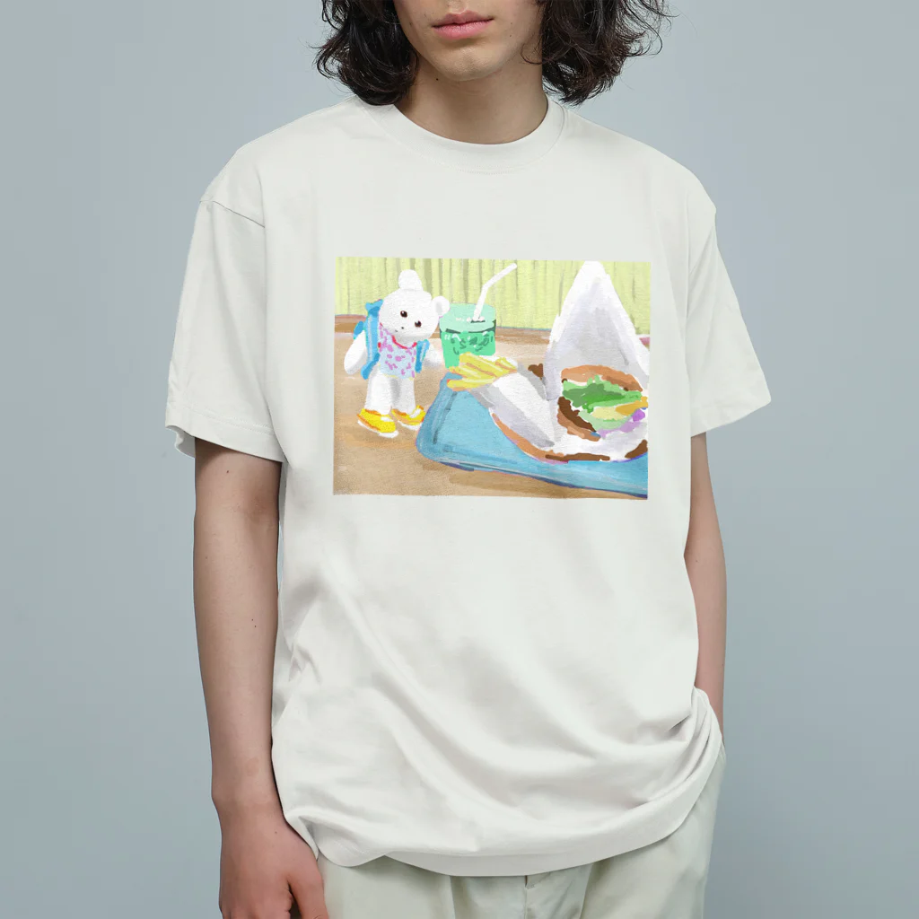 くまきちショップやさんのバーガーやさん Organic Cotton T-Shirt