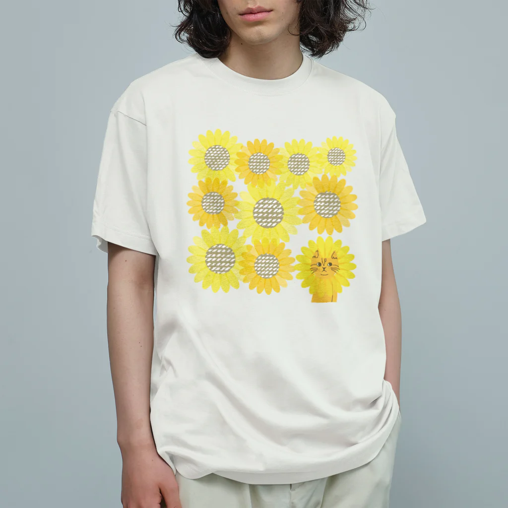 mapechiのトラネコしまお、ボクがなりたかったのはひまわりじゃなくて、、、w Organic Cotton T-Shirt