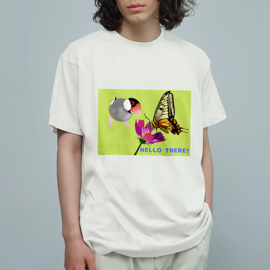 KINAKOLab@SUZURIの文鳥と蝶 Organic Cotton T-Shirt