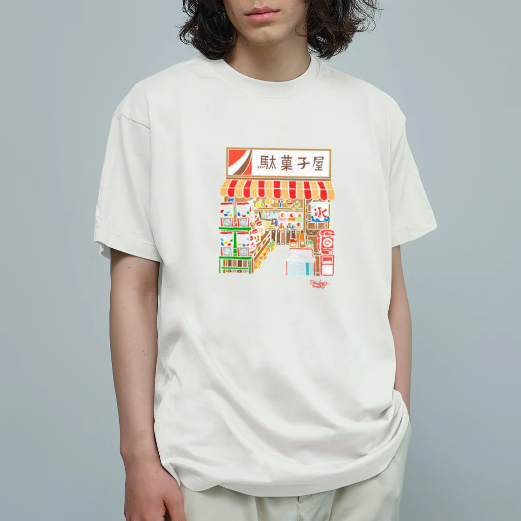 ♡Strawberry♡Milk苺SHOP♡の昔懐かし☆駄菓子屋Tシャツ♪(オレンジ) オーガニックコットンTシャツ