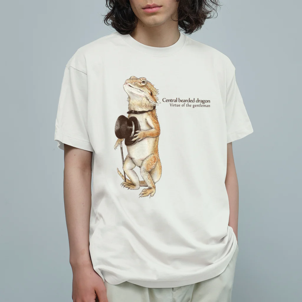 アトリエPTIMOのフトアゴヒゲトカゲ紳士 Organic Cotton T-Shirt