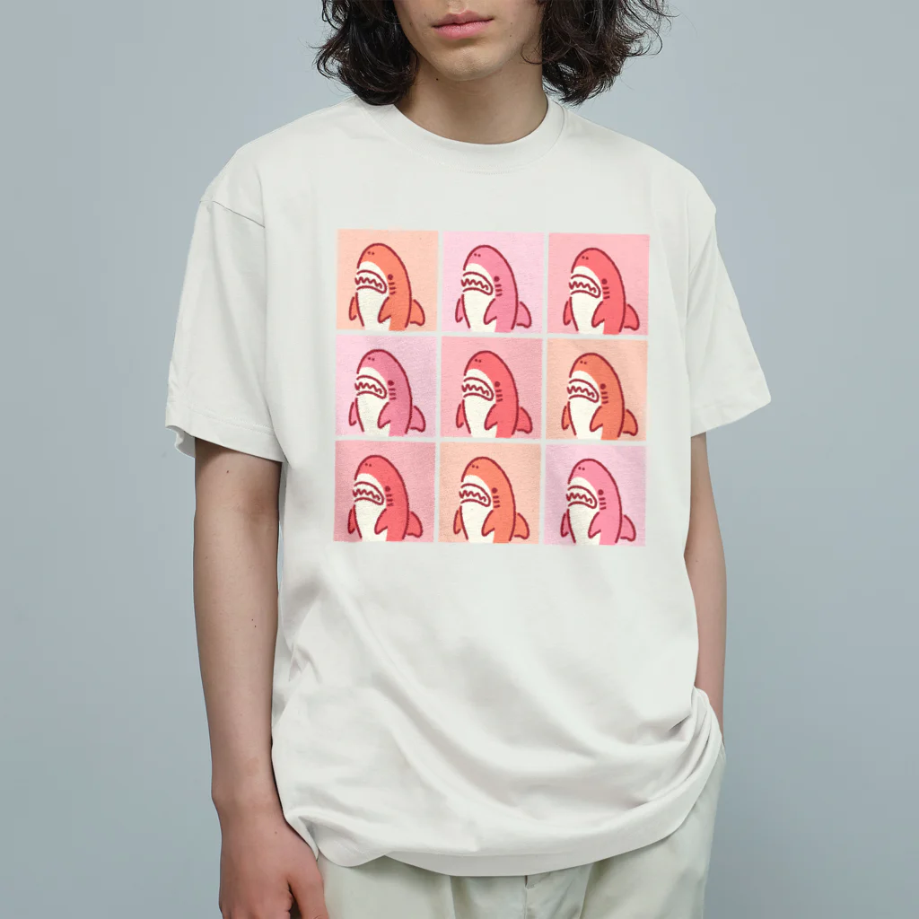 サメ わりとおもいの9匹のサメピンク Organic Cotton T-Shirt