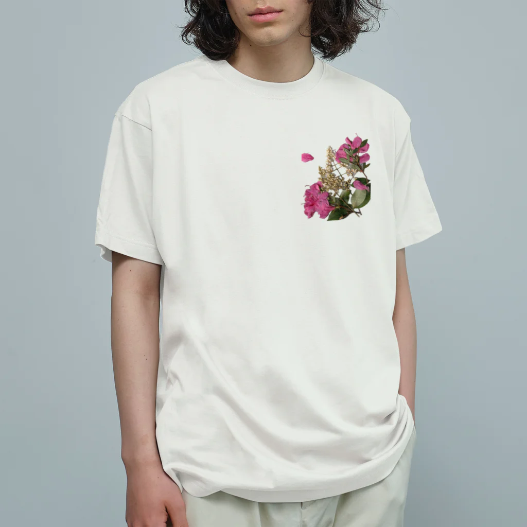 世界平和おじさんのOSHIBANA～花～ オーガニックコットンTシャツ