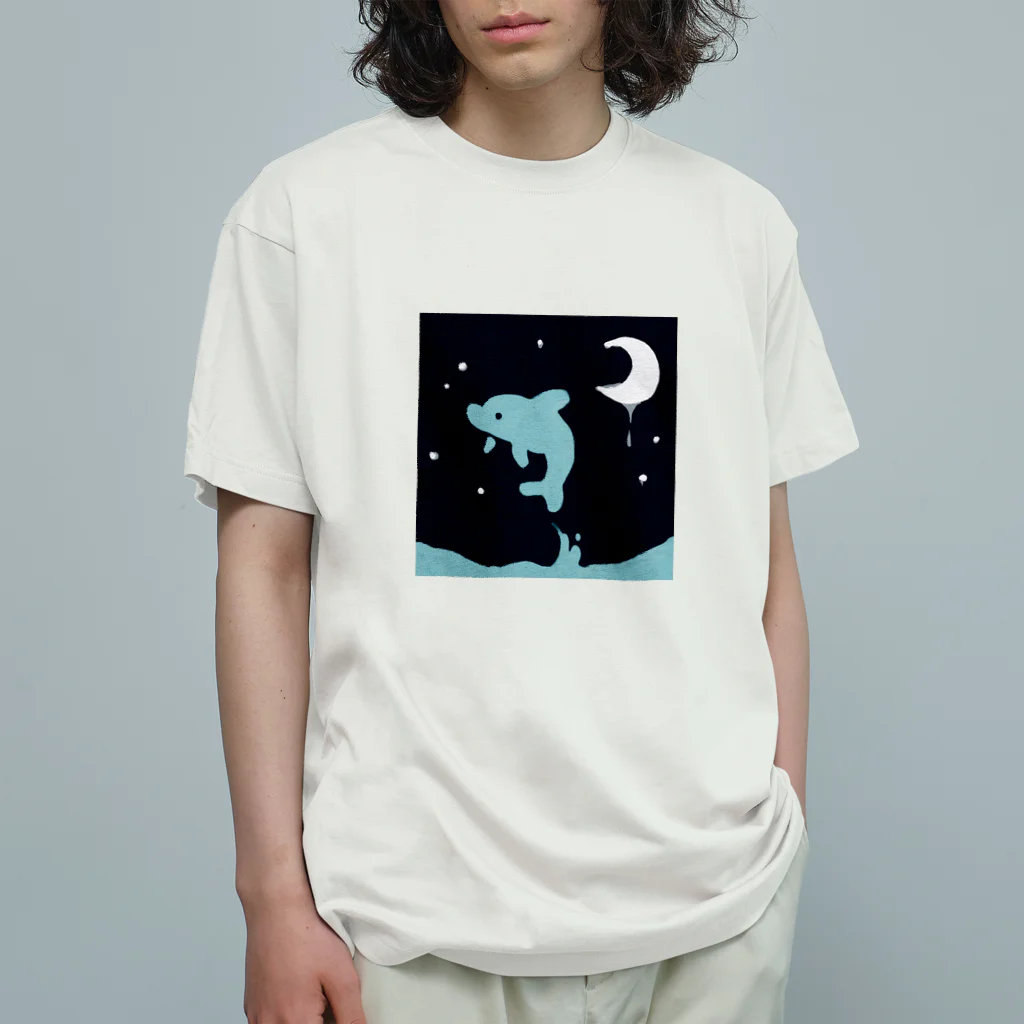 011sanukiの深夜　イルカ オーガニックコットンTシャツ