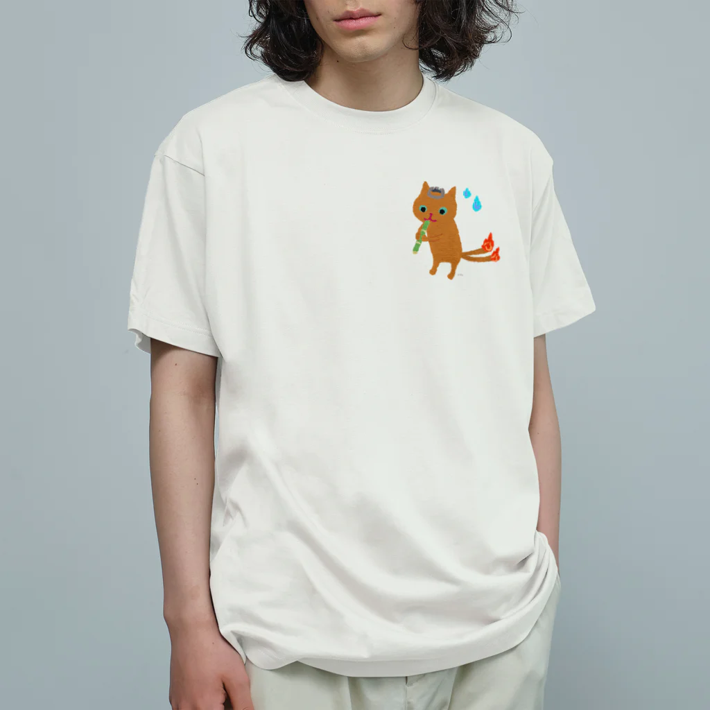 おばけ商店のおばけTシャツ＜五徳猫＞ Organic Cotton T-Shirt