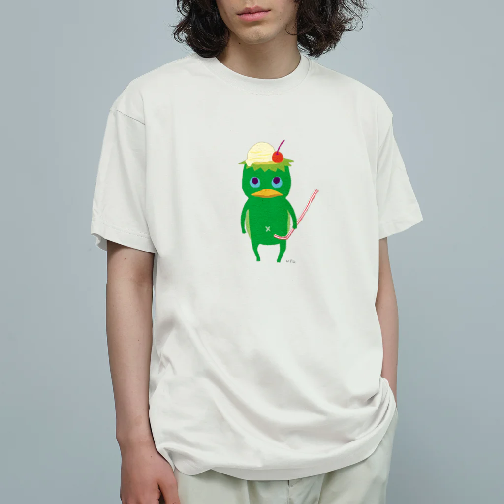 おばけ商店のおばけTシャツ＜クリームソーダになりたい河童＞ オーガニックコットンTシャツ