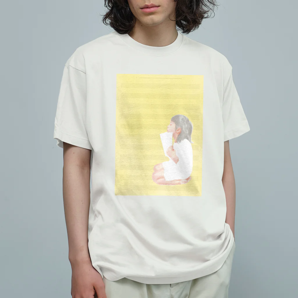 リトマスブルーム の読書少女（音楽） オーガニックコットンTシャツ