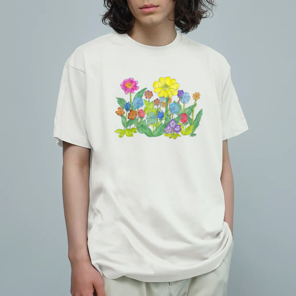 ムラカミ座公式グッズSHOPのending曲の花たち「ラッキー王」 オーガニックコットンTシャツ