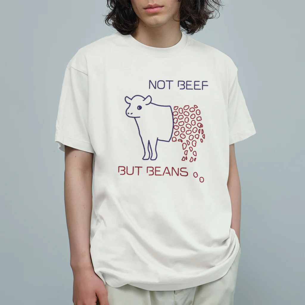 床山すずりのNOT BEEF, BUT BEANS Organic Cotton T-Shirt