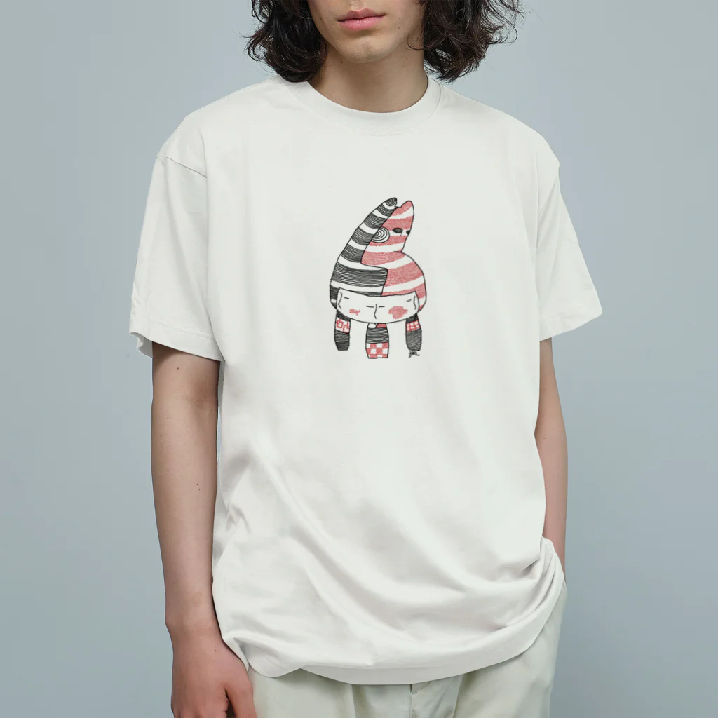 HAL-HIのクロアカネコ オーガニックコットンTシャツ