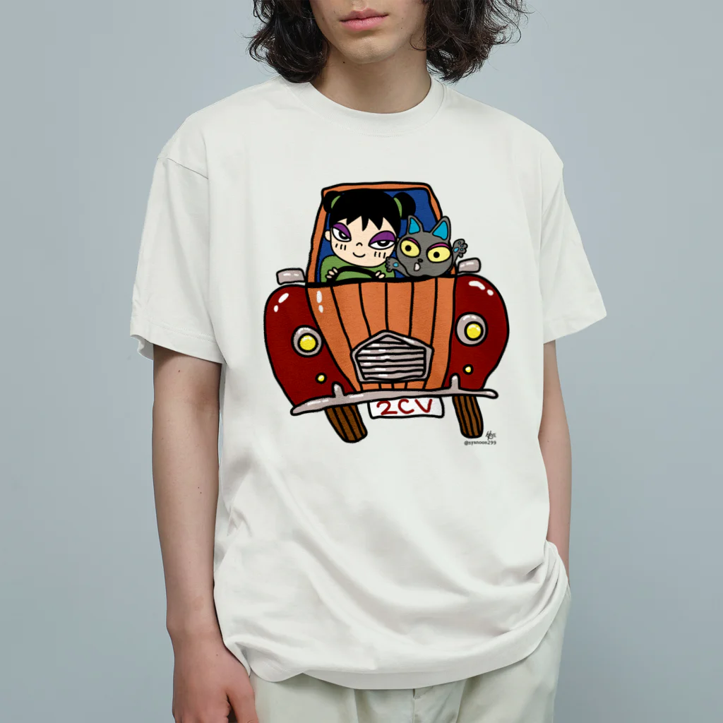 にゃぬ〜ン王国の2CV大好き♪ オーガニックコットンTシャツ