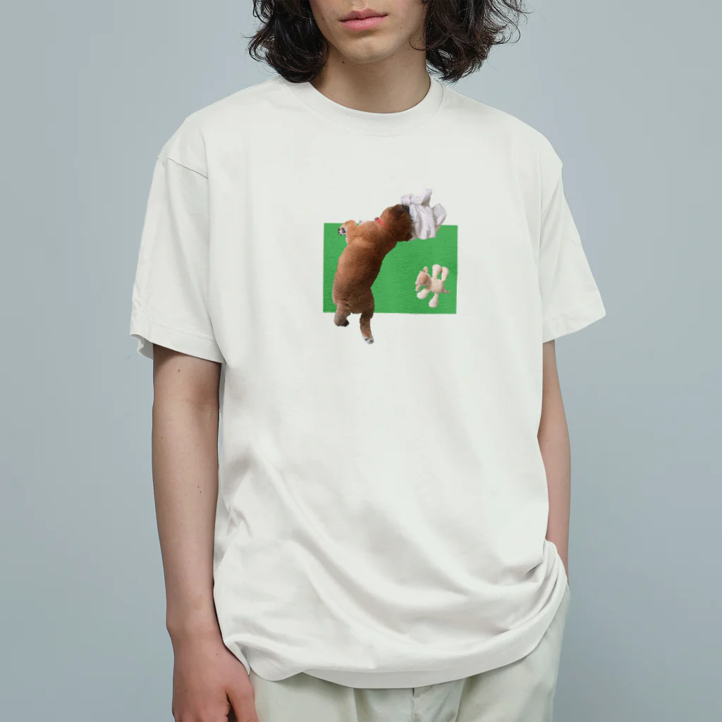 lovemyshiba¡¡のスヤスヤのいぬ オーガニックコットンTシャツ