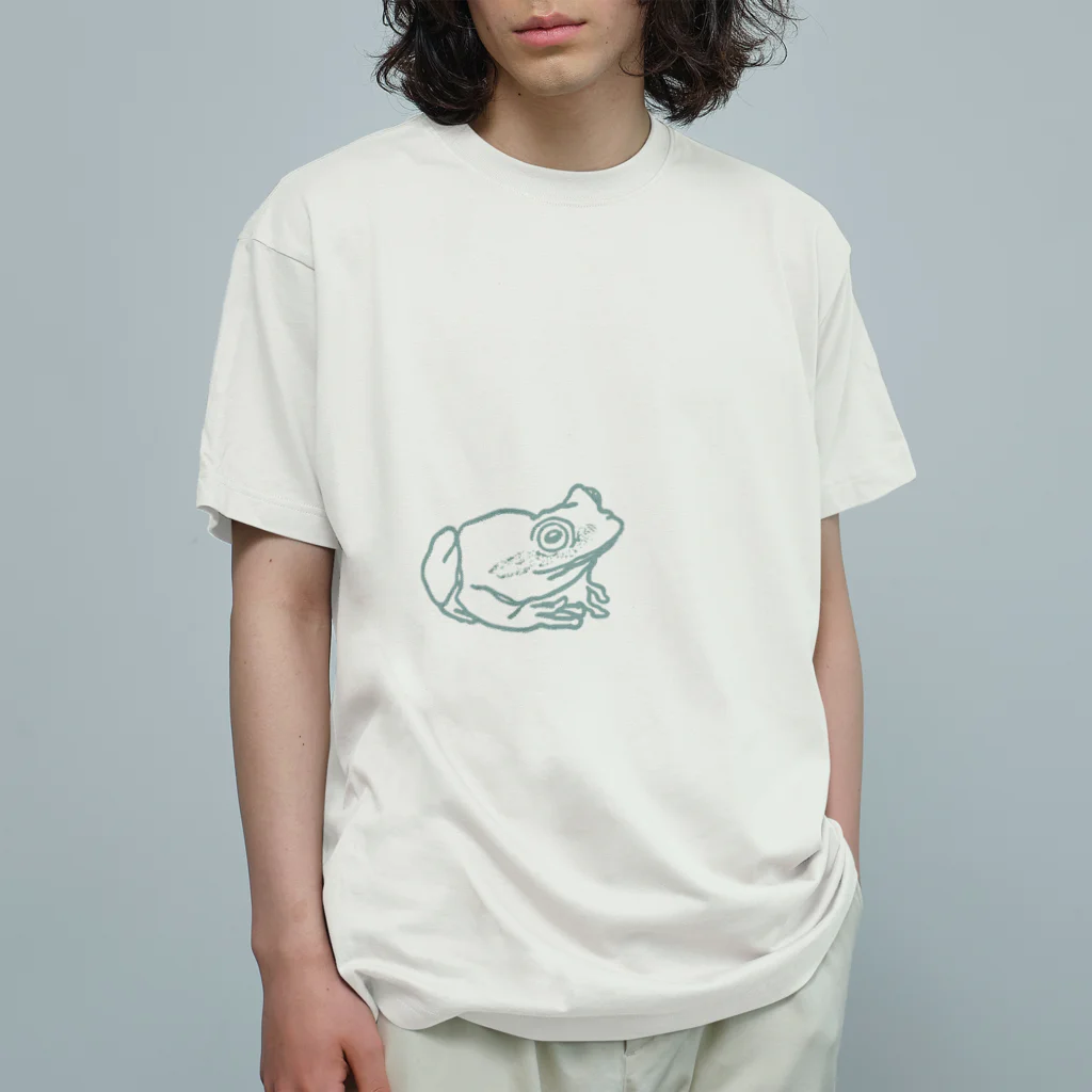 isay-t　・・・　ブンチョウ　鳥 すずめ（スズメ　雀） カエル　蛙　爬虫類　カメ　キンカチョウ　インコ　ヨークシャーテリア　カマキリ　舟　水彩　などのエムカエル Organic Cotton T-Shirt