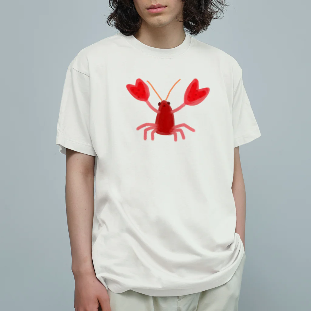 かぬぬの威嚇するザリガニ オーガニックコットンTシャツ