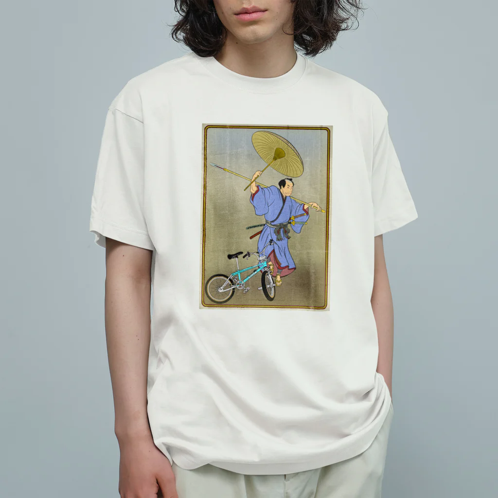 nidan-illustrationの"bmx samurai" #1 オーガニックコットンTシャツ