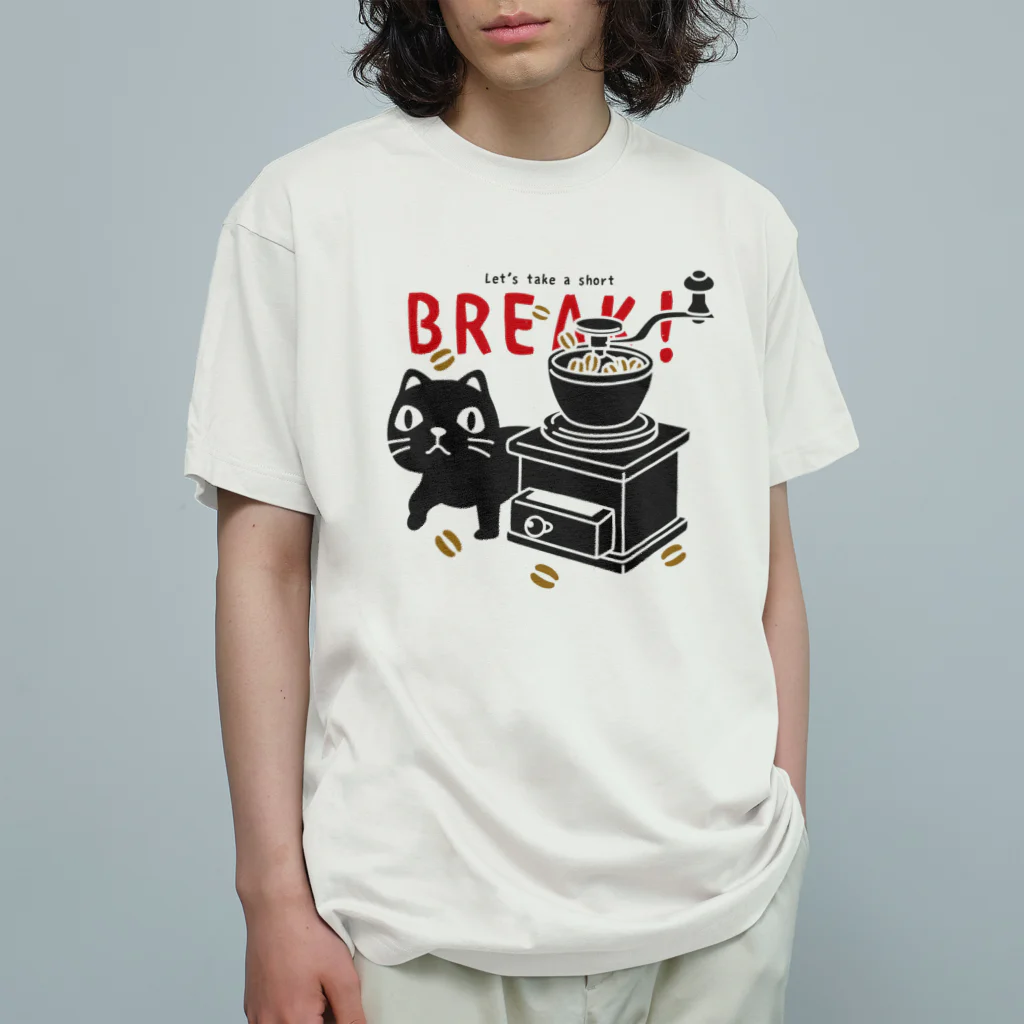 イラスト MONYAAT のやみねこのコーヒー*A Organic Cotton T-Shirt